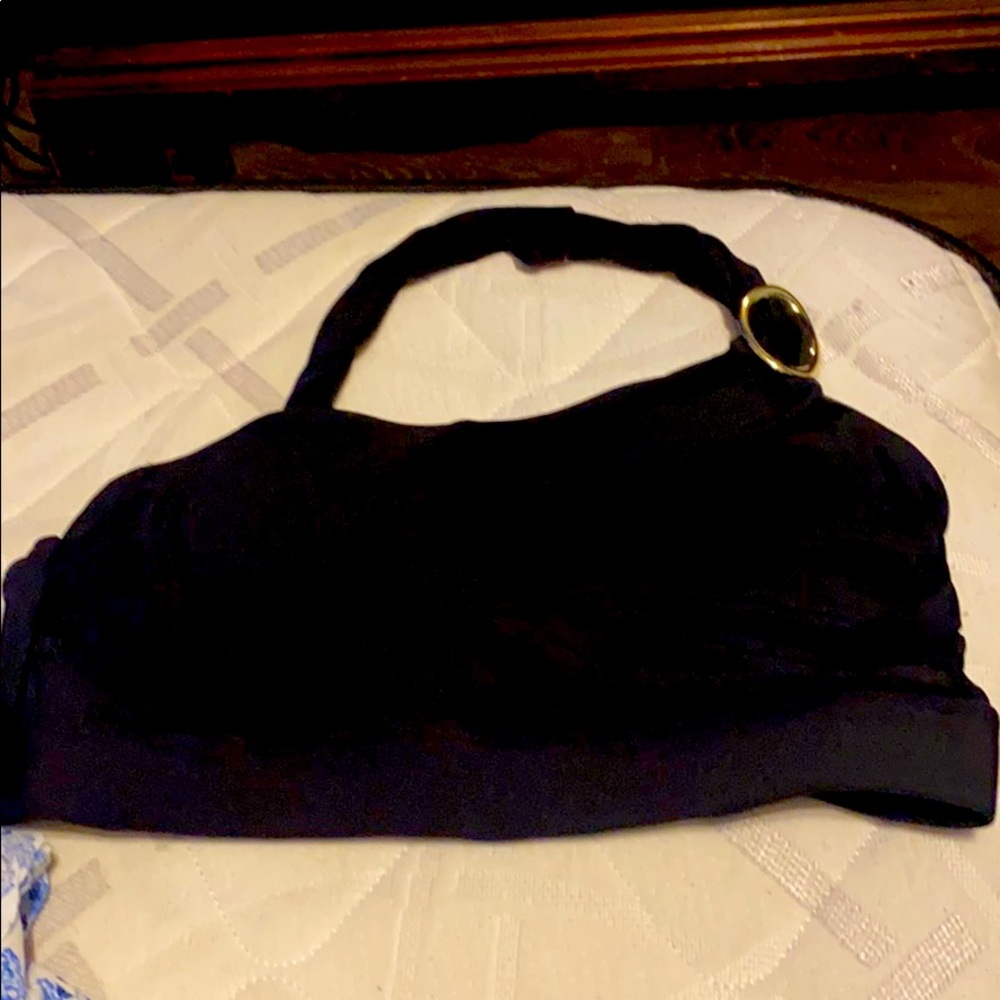 Black bathing suit top, one strap